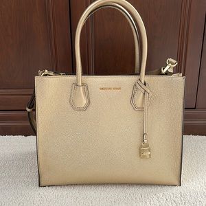 Michael Kors gold tote. Beautiful, gold leather!